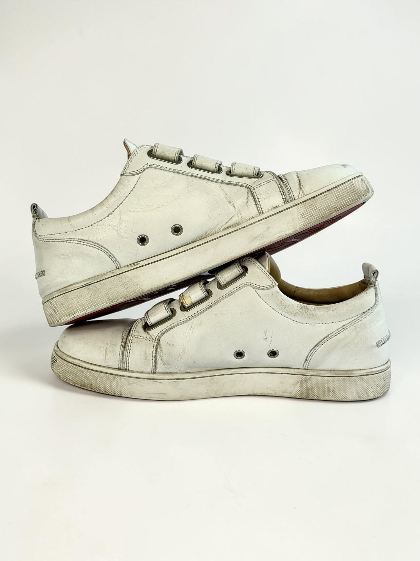 Christian Louboutin Triple Velcro Strap Sneakers White (43)