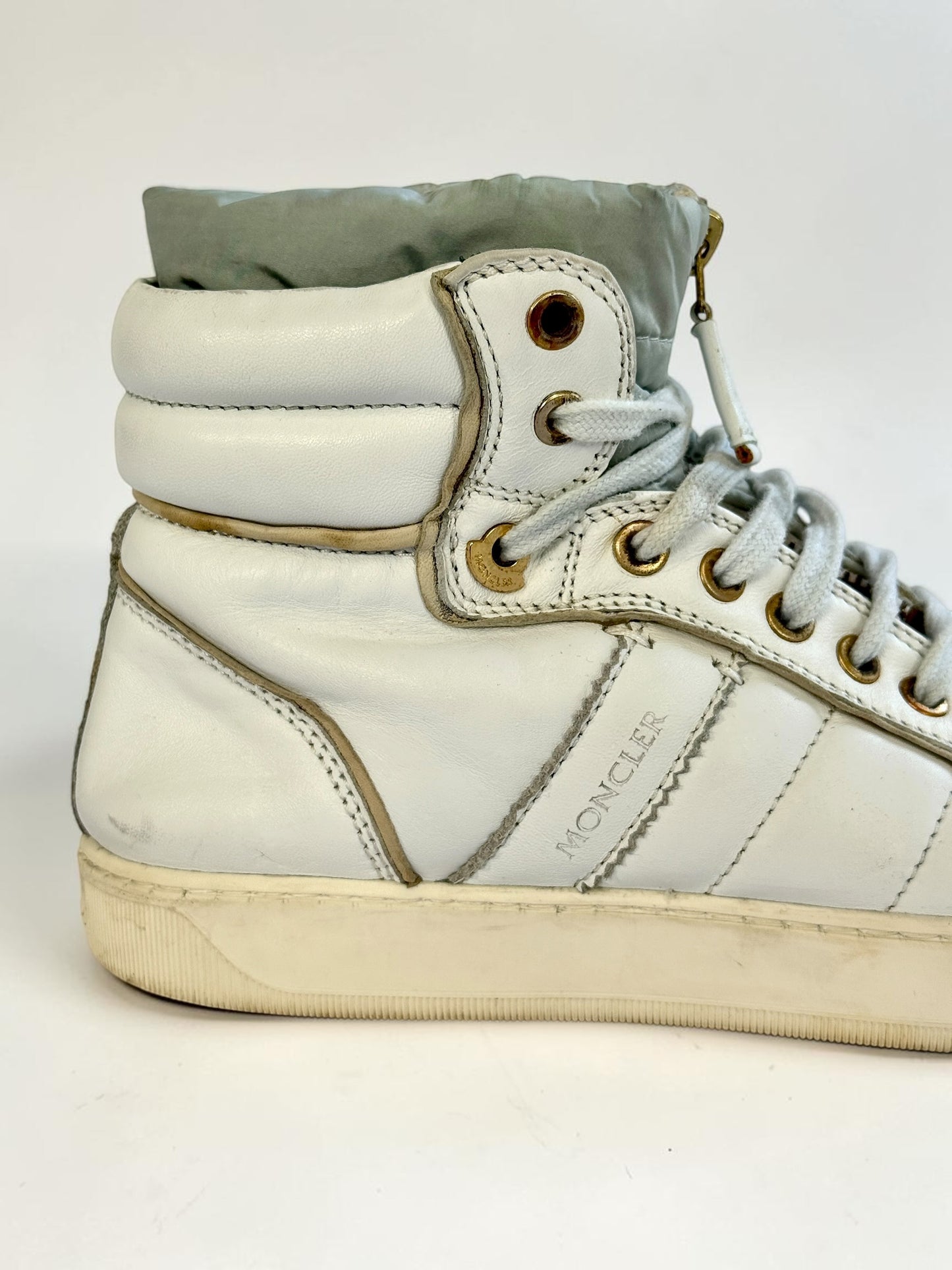 Moncler Hybrid Leather High-Top Sneakers (39)