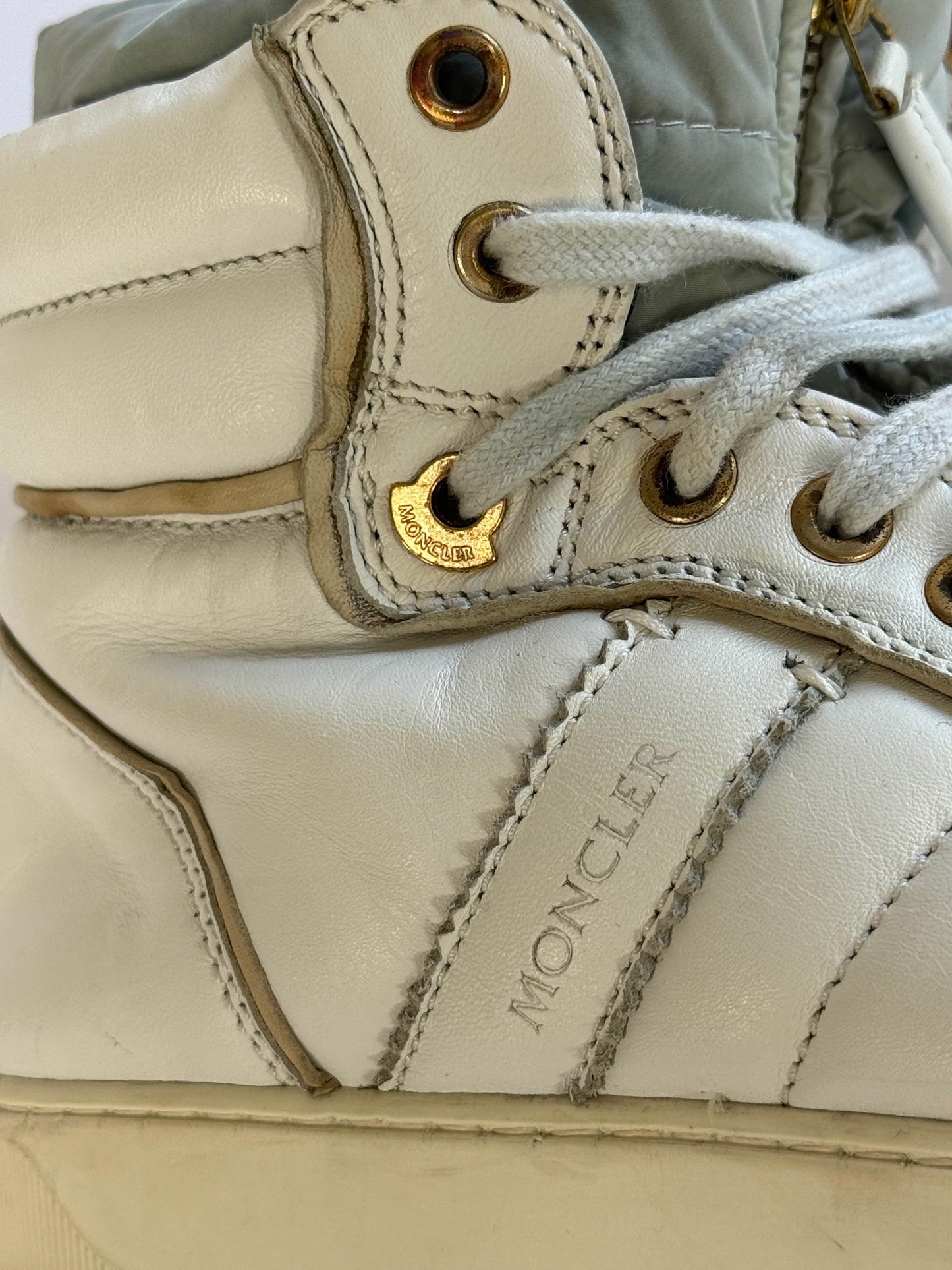 Moncler Hybrid Leather High-Top Sneakers (39)