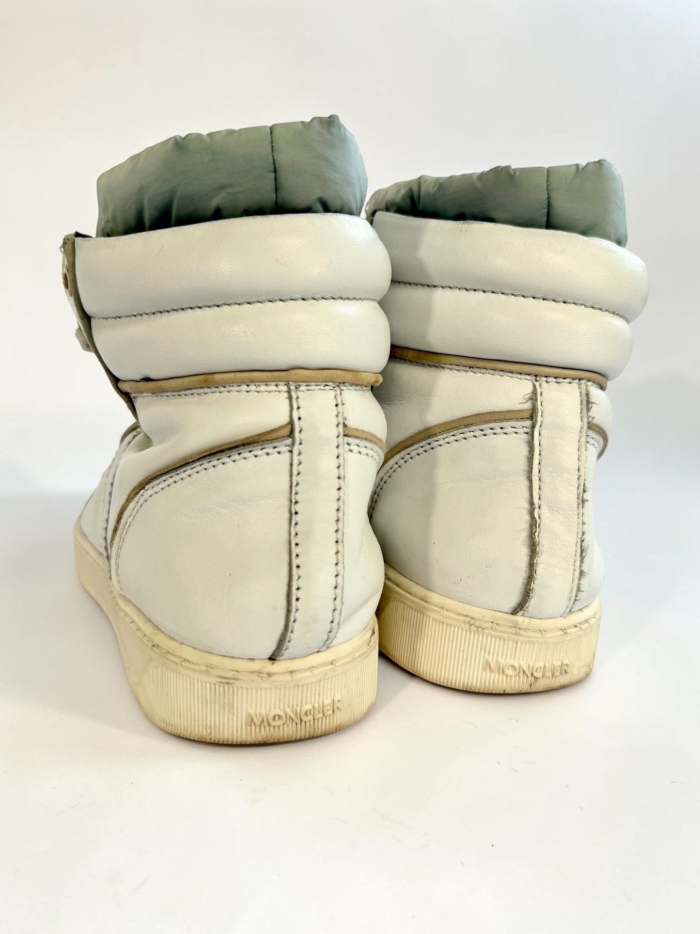 Moncler Hybrid Leather High-Top Sneakers (39)