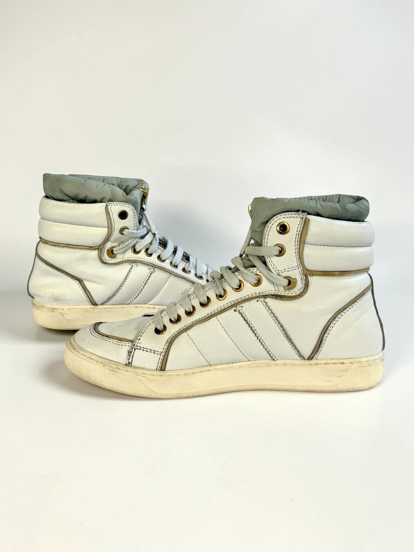 Moncler Hybrid Leather High-Top Sneakers (39)