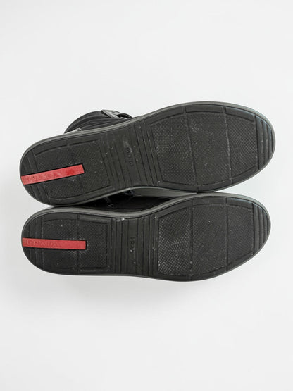 Prada Retro Hightops Black Fabric/Leather (44)