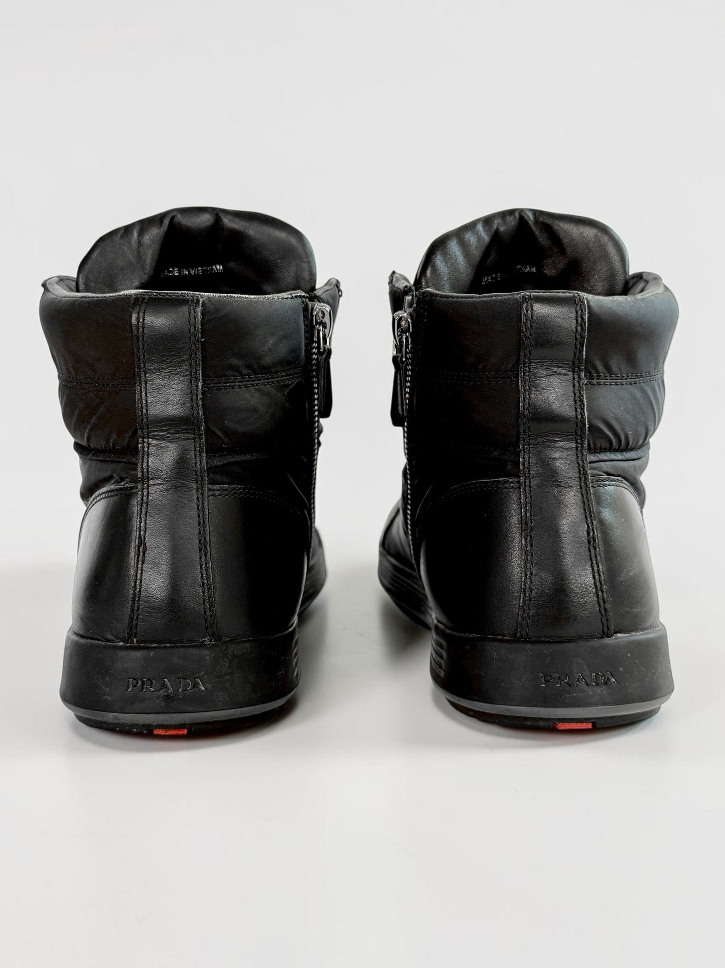 Prada Retro Hightops Black Fabric/Leather (44)