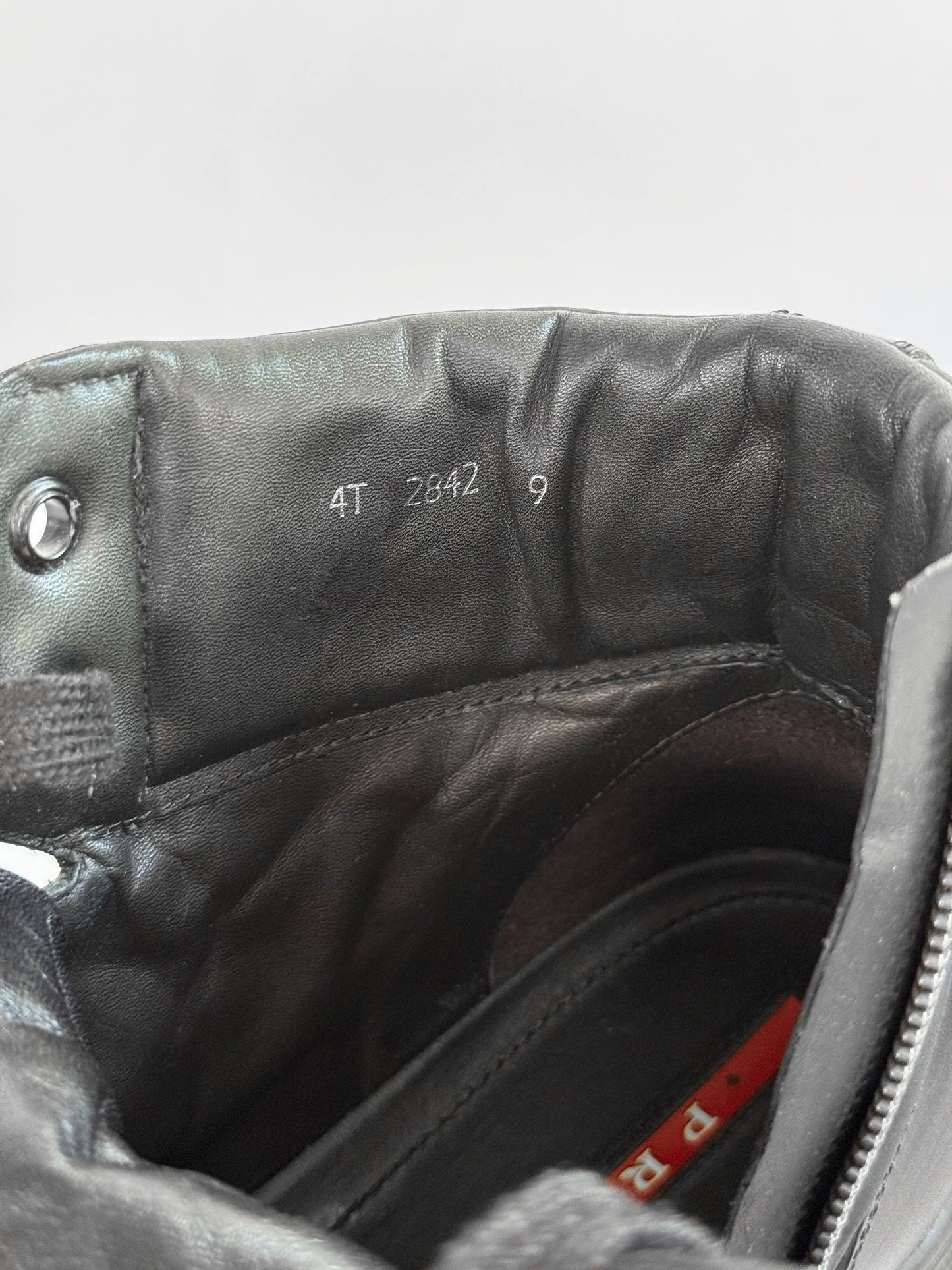 Prada Retro Hightops Black Fabric/Leather (44)