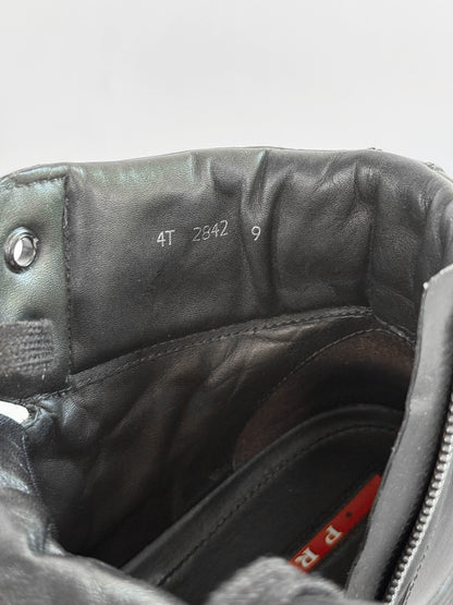 Prada Retro Hightops Black Fabric/Leather (44)