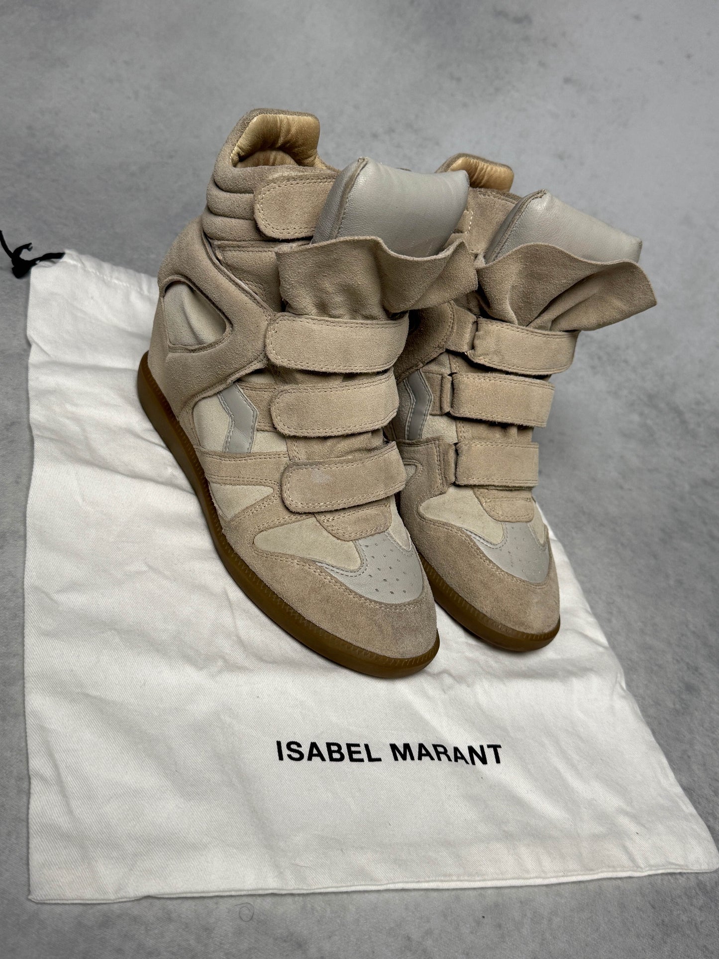 Isabel Marant Bekett Wedge Sneaker Beige/White (40)