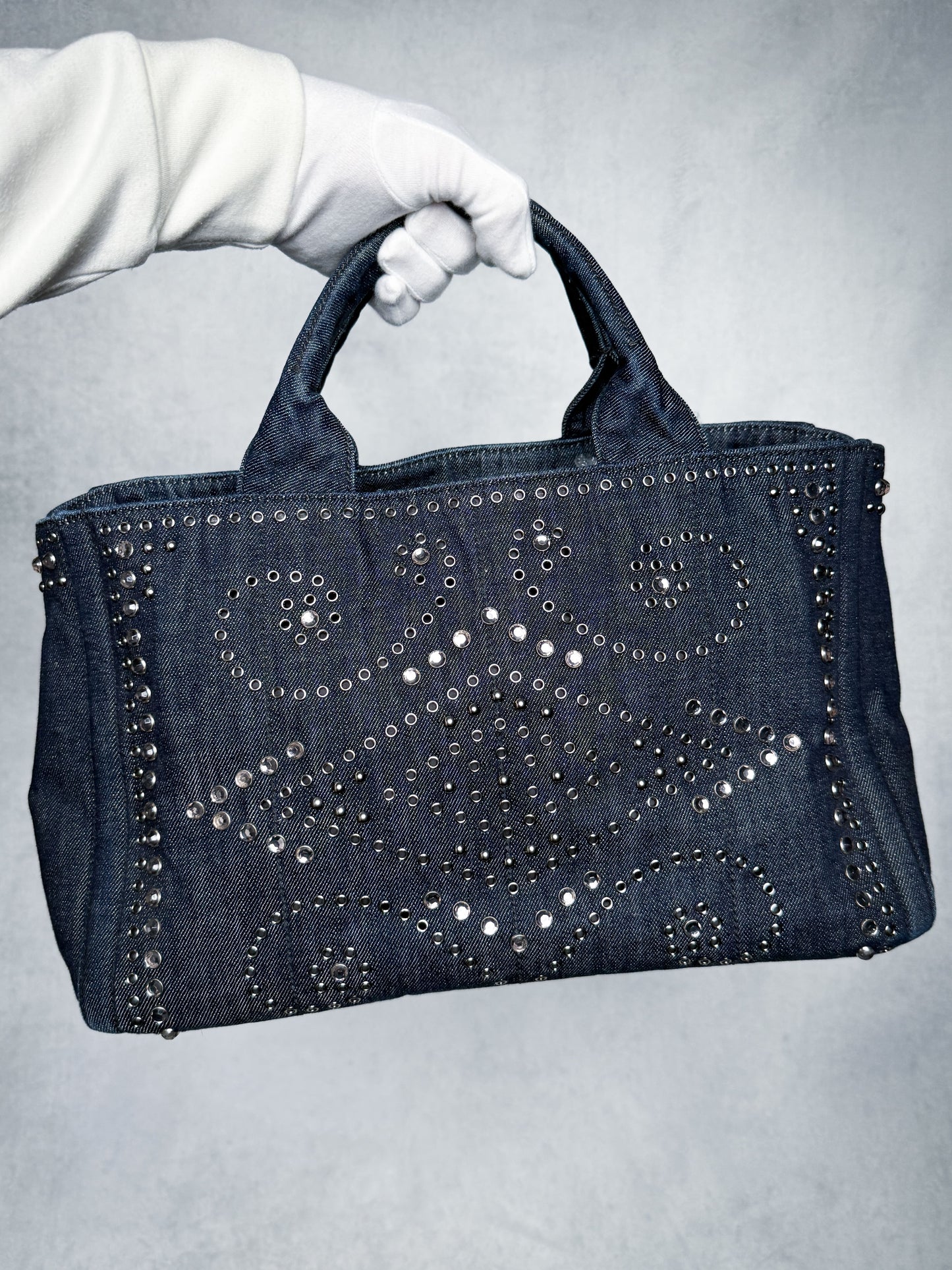 Prada Canapa Denim Tote Bag