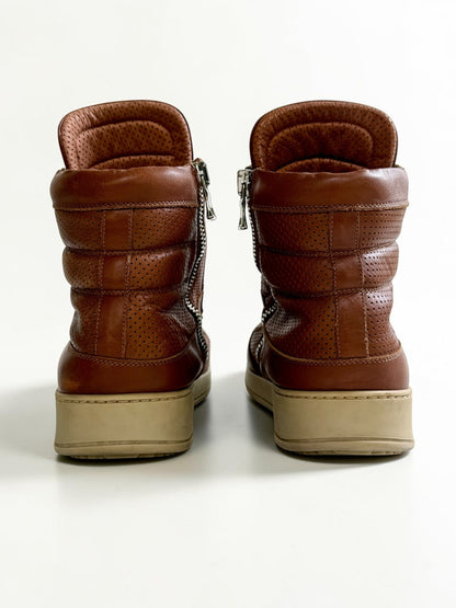 Balmain High-Tops Brown Perforated Leather (44)