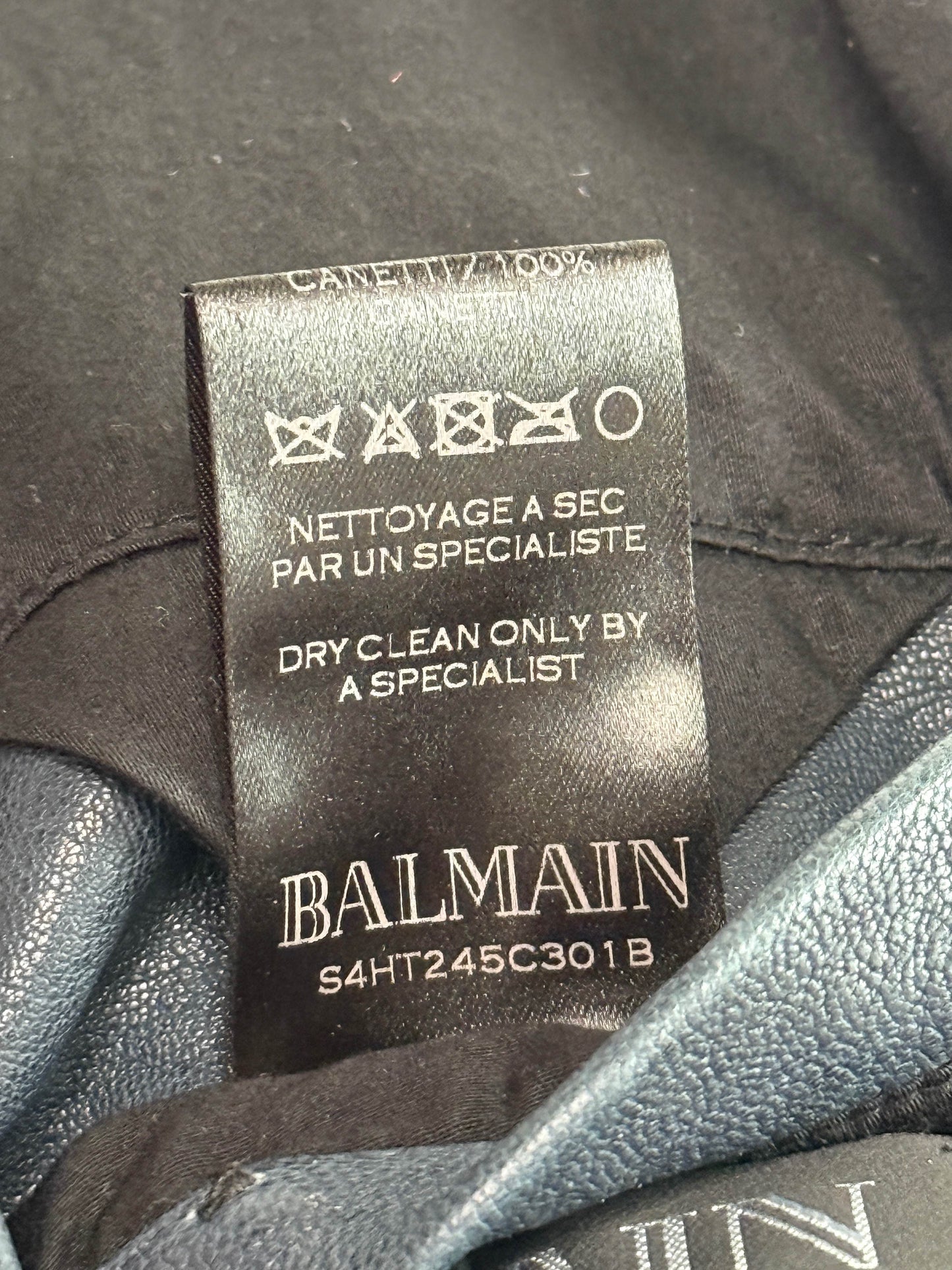 Balmain SS2014 Embroidered Patch Leather Biker Jacket (48)