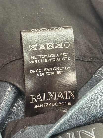Balmain SS2014 Embroidered Patch Leather Biker Jacket (48)