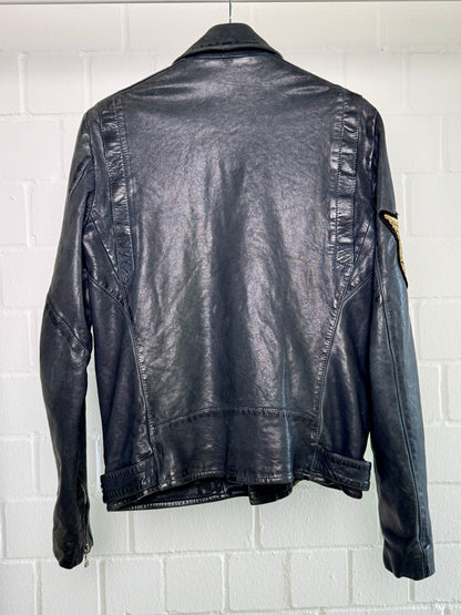 Balmain SS2014 Embroidered Patch Leather Biker Jacket (48)