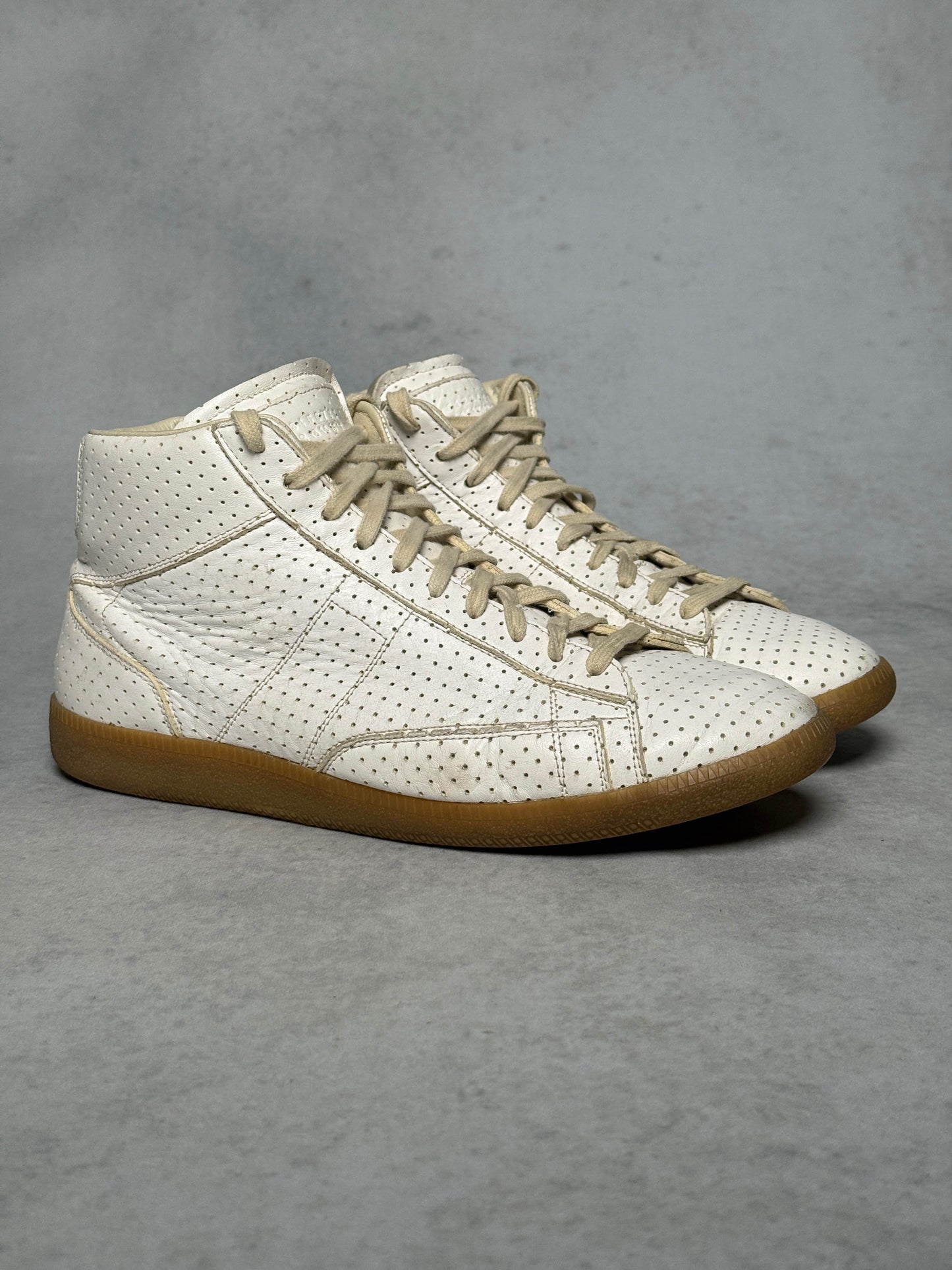 Maison Margiela High-Top Perforated Leather White (45)