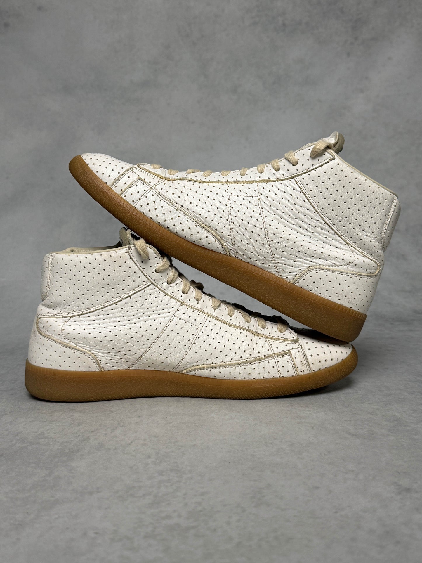 Maison Margiela High-Top Perforated Leather White (45)