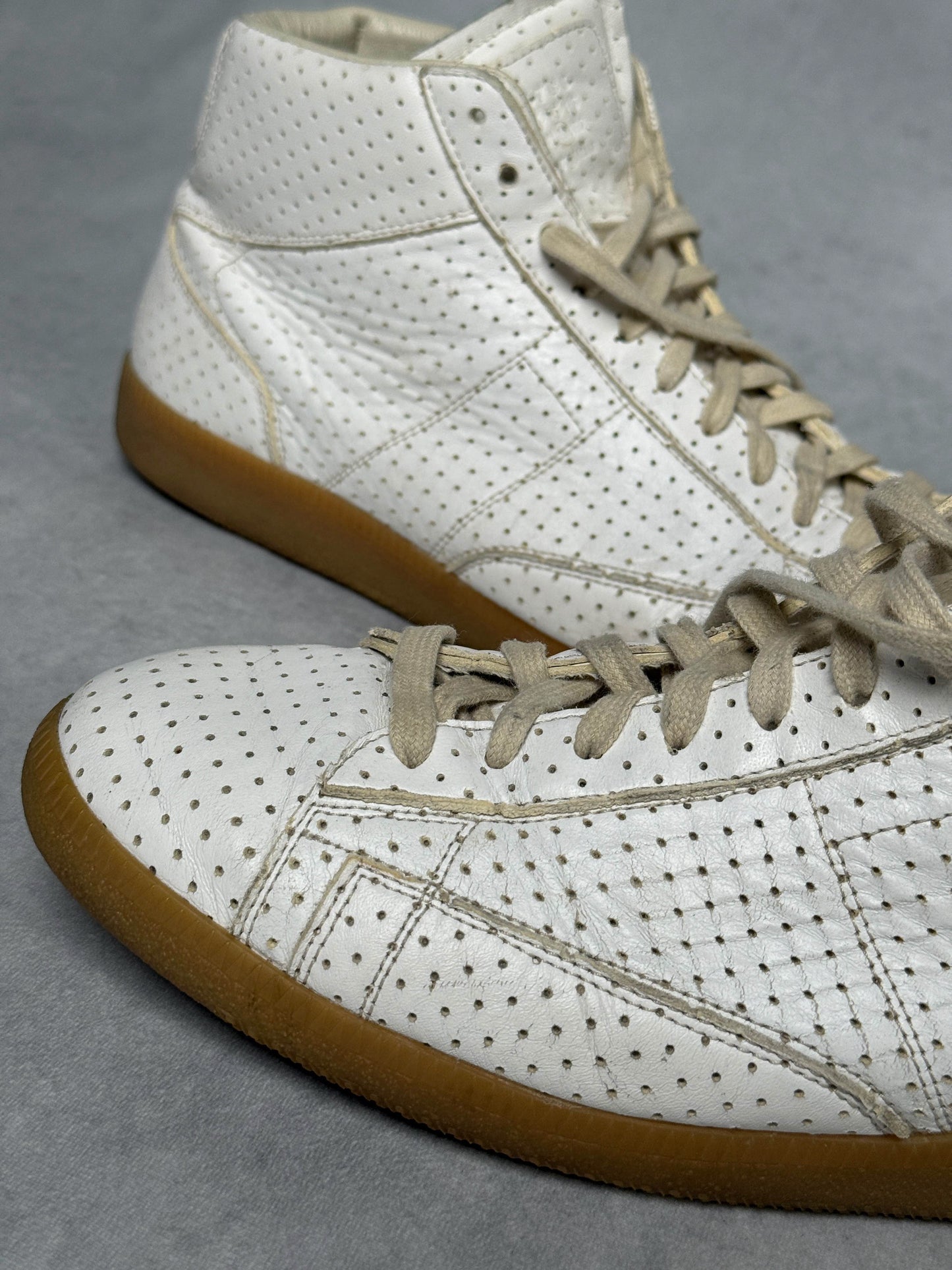 Maison Margiela High-Top Perforated Leather White (45)