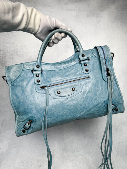 Balenciaga City Bag Medium Light Blue
