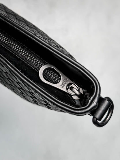 Bottega Veneta Intrecciato Messenger Bag Black