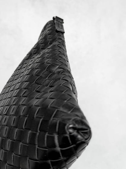 Bottega Veneta Intrecciato Messenger Bag Black