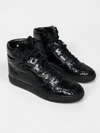 Balenciaga Cracked Leather High-Top Black (39)