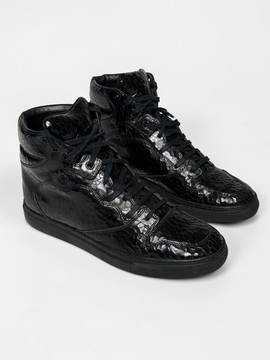 Balenciaga Cracked Leather High-Top Black (39)