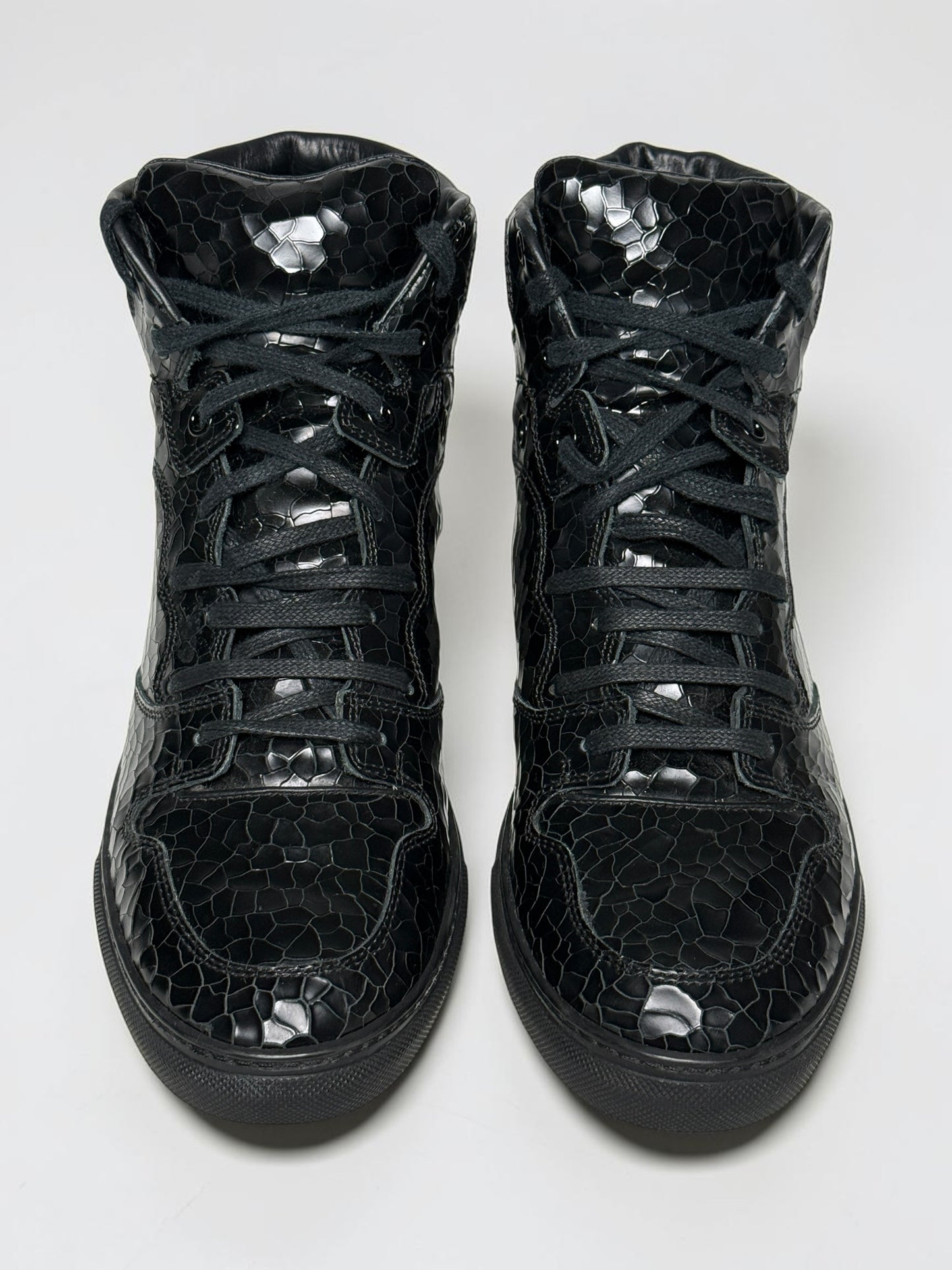 Balenciaga Cracked Leather High-Top Black (39)