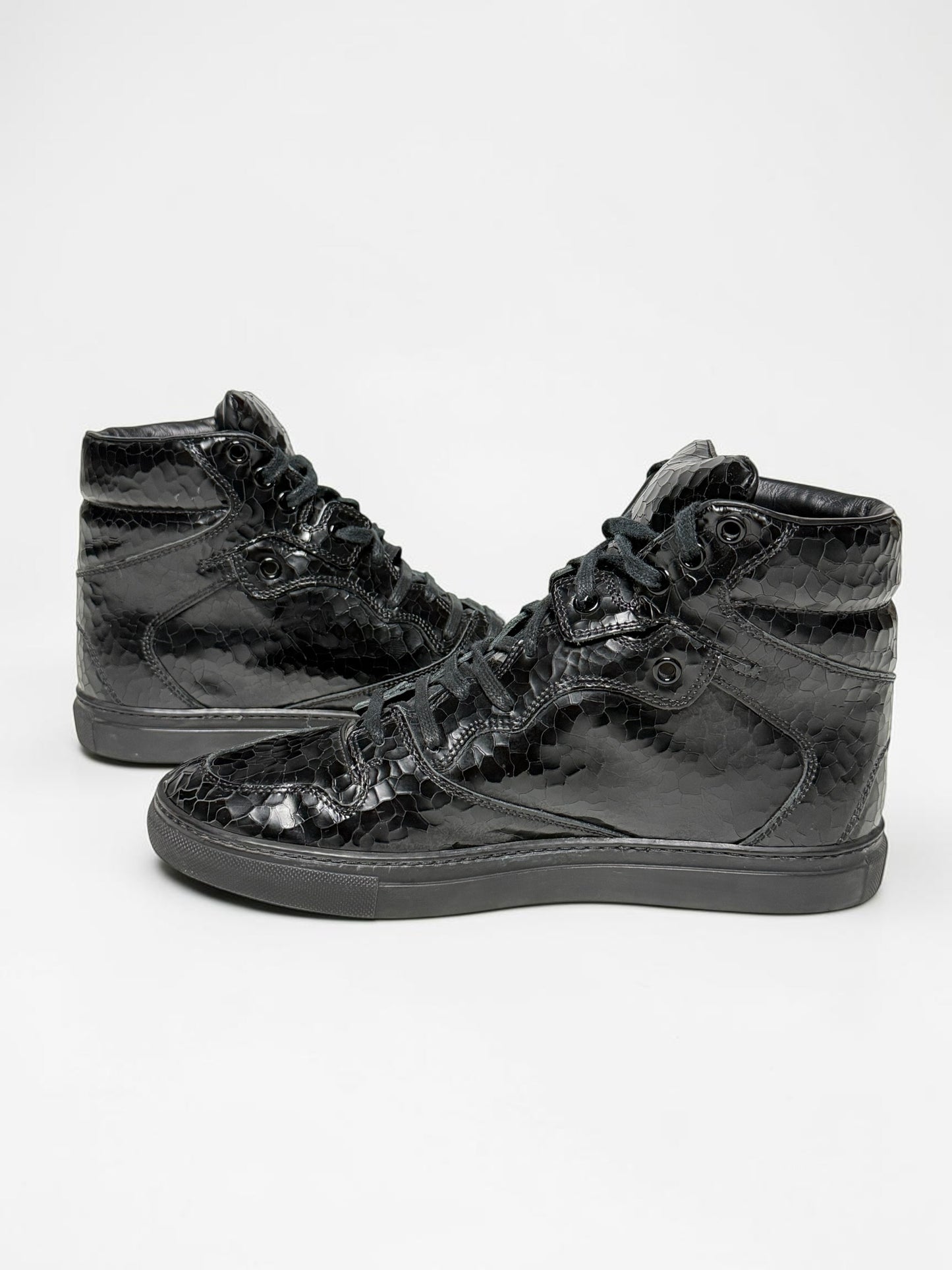 Balenciaga Cracked Leather High-Top Black (39)