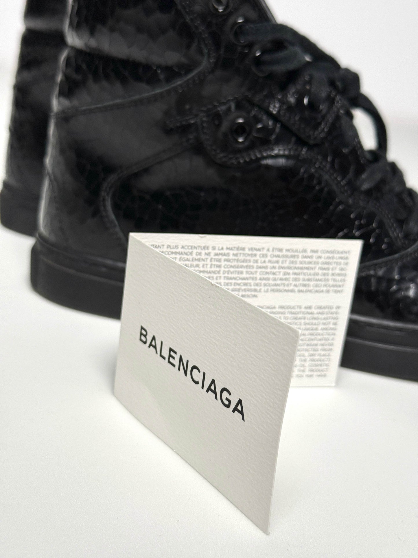 Balenciaga Cracked Leather High-Top Black (39)