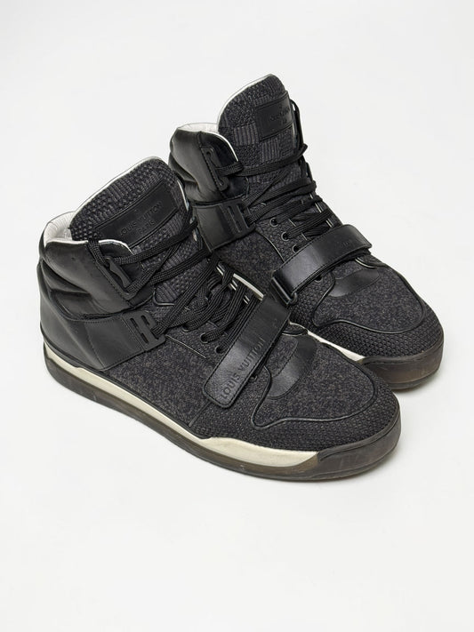 Louis Vuitton SS2015 Black Trailblazer Knit/Leather Strap Sneaker (44)