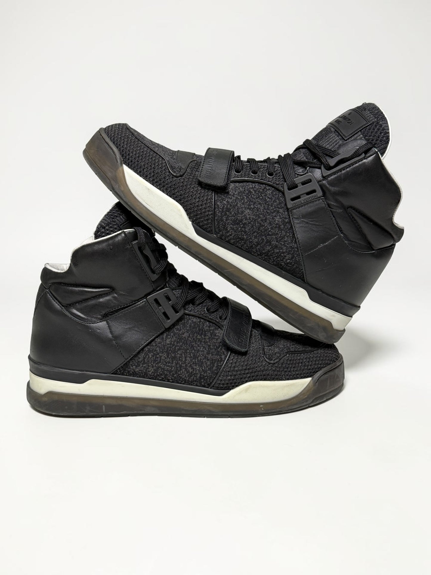 Louis Vuitton SS2015 Black Trailblazer Knit/Leather Strap Sneaker (44)