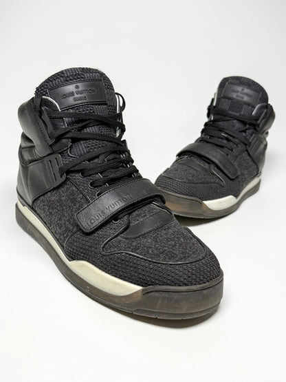 Louis Vuitton SS2015 Black Trailblazer Knit/Leather Strap Sneaker (44)