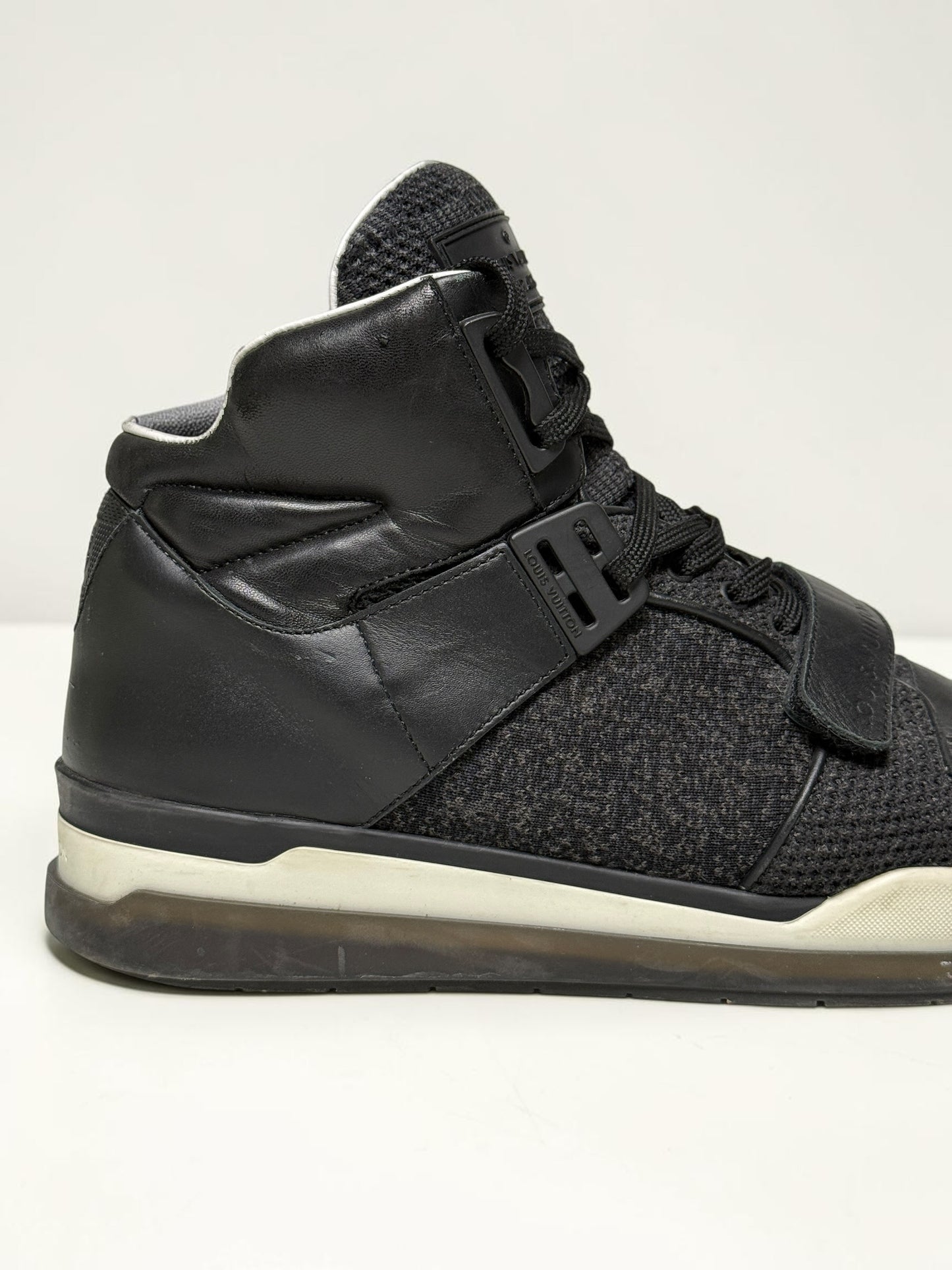 Louis Vuitton SS2015 Black Trailblazer Knit/Leather Strap Sneaker (44)