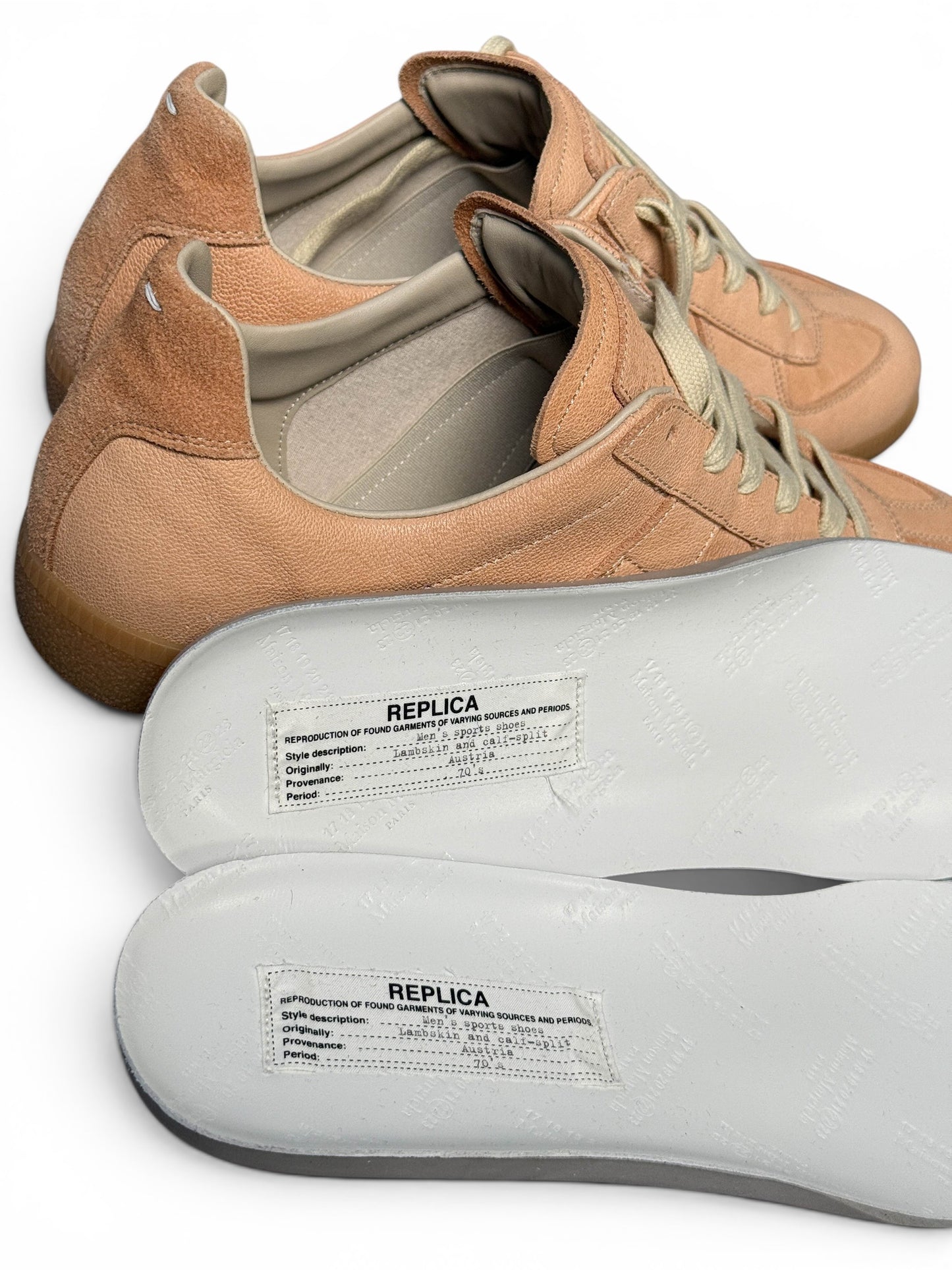 Maison Margiela Replica Full Grain Leather GATs Beige (43)