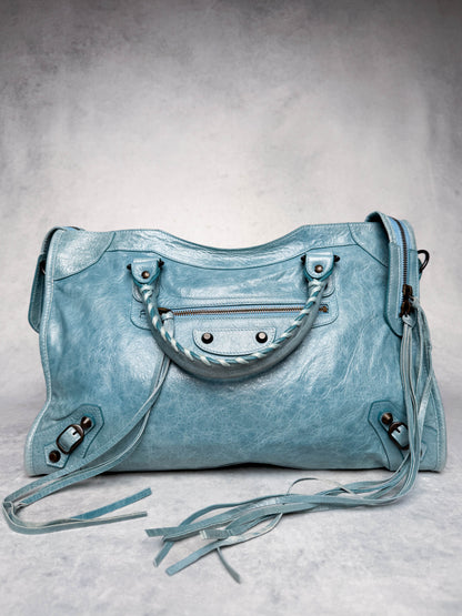 Balenciaga City Bag Medium Light Blue