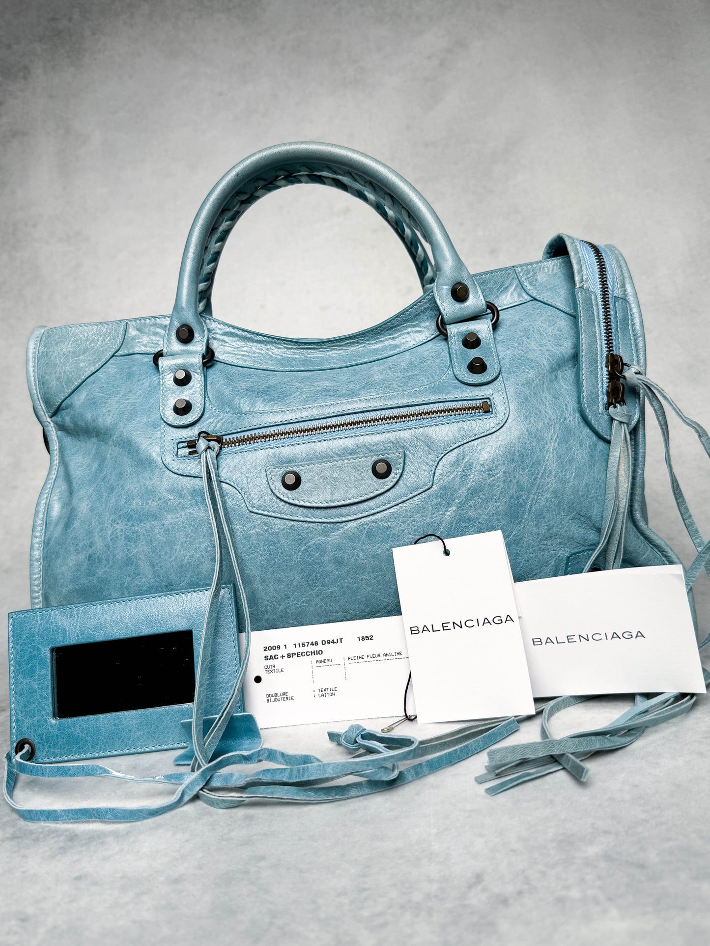 Balenciaga City Bag Medium Light Blue