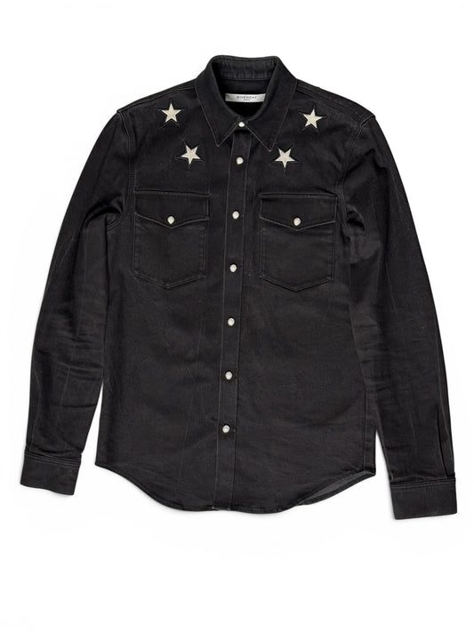 Givenchy Stars Black Denim Overshirt (S)