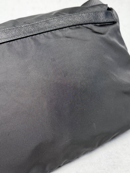 Prada Large Messenger Bag Nylon/Saffiano Leather Black