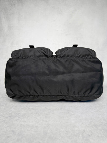 Prada Large Messenger Bag Nylon/Saffiano Leather Black