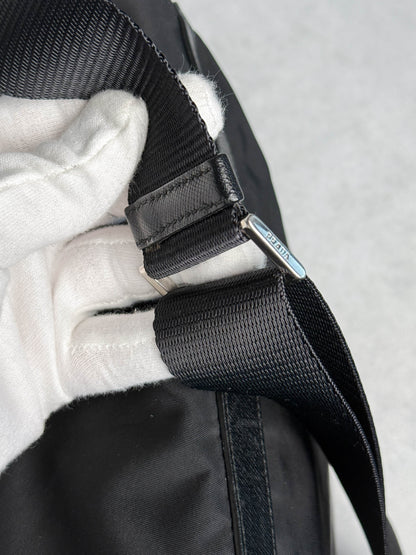 Prada Large Messenger Bag Nylon/Saffiano Leather Black