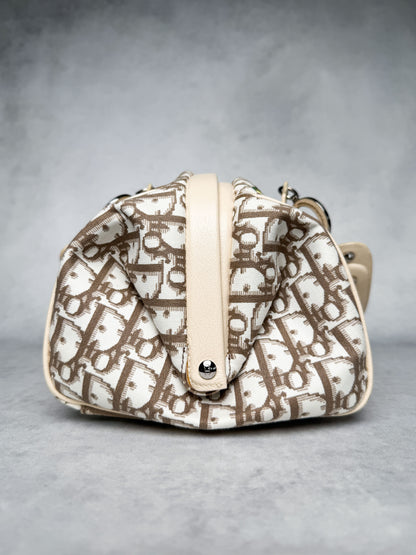Dior 2005 Diorissimo Floral Embroidered Trotter Bag