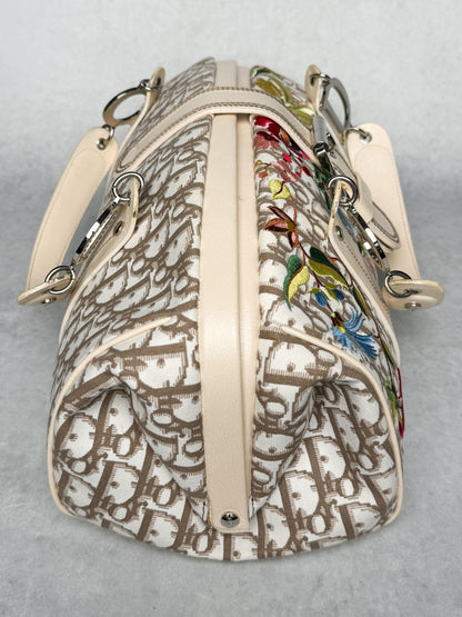 Dior 2005 Diorissimo Floral Embroidered Trotter Bag