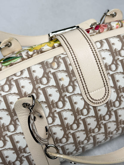 Dior 2005 Diorissimo Floral Embroidered Trotter Bag