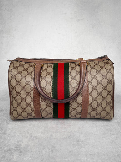 Gucci Vintage 70's Boston Handbag Canvas GG