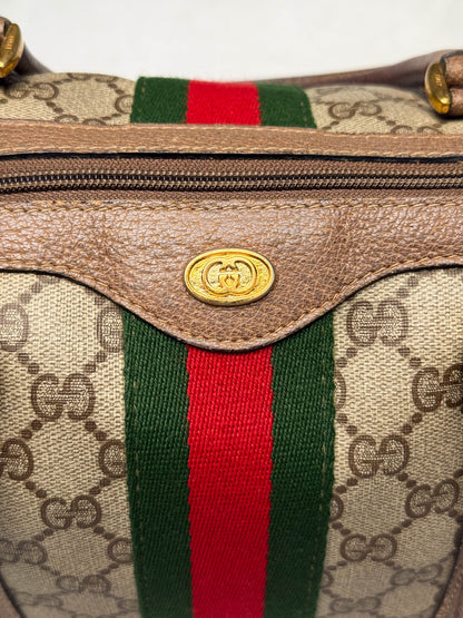 Gucci Vintage 70's Boston Handbag Canvas GG