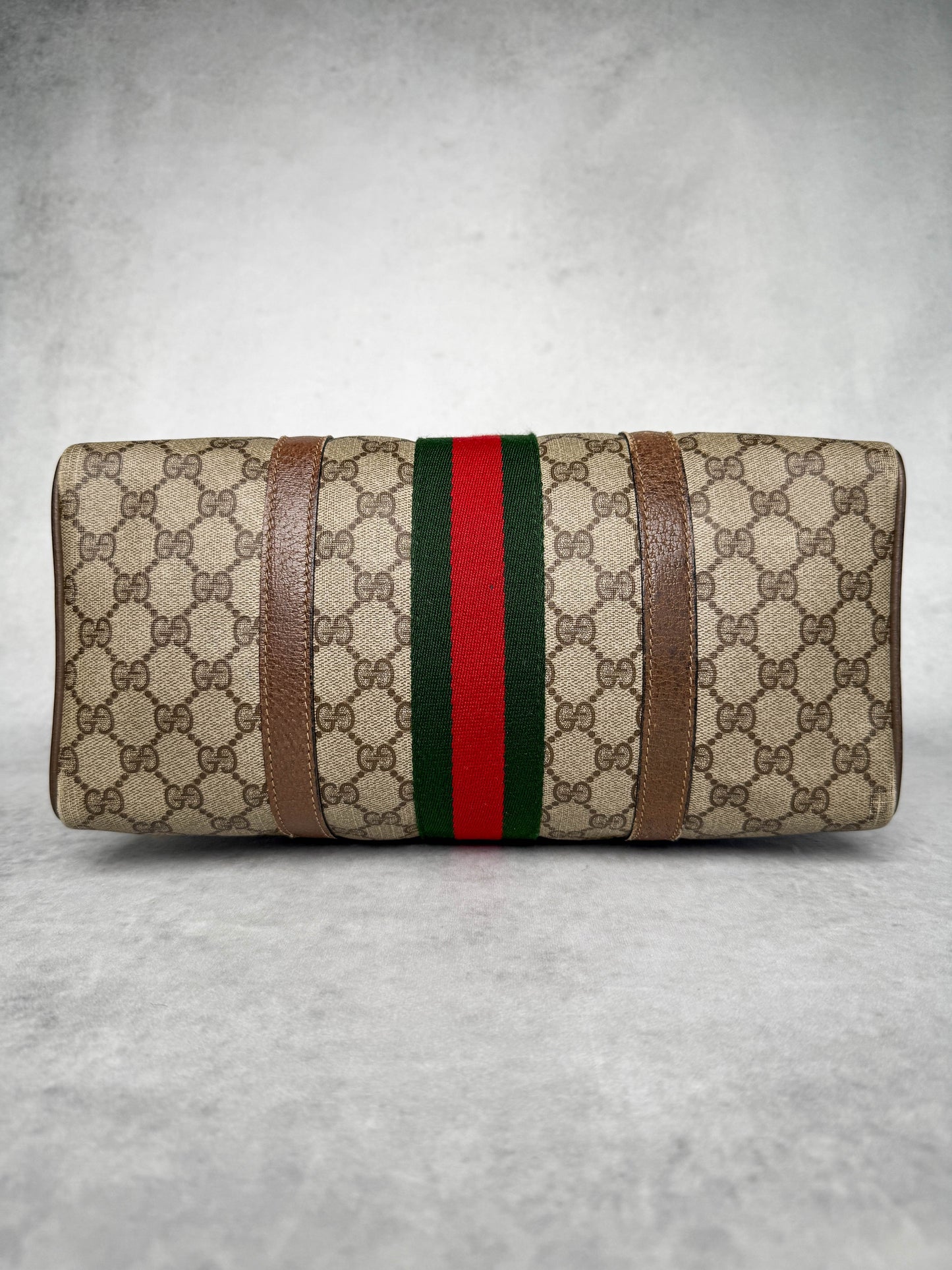 Gucci Vintage 70's Boston Handbag Canvas GG