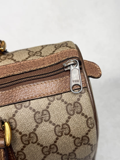 Gucci Vintage 70's Boston Handbag Canvas GG