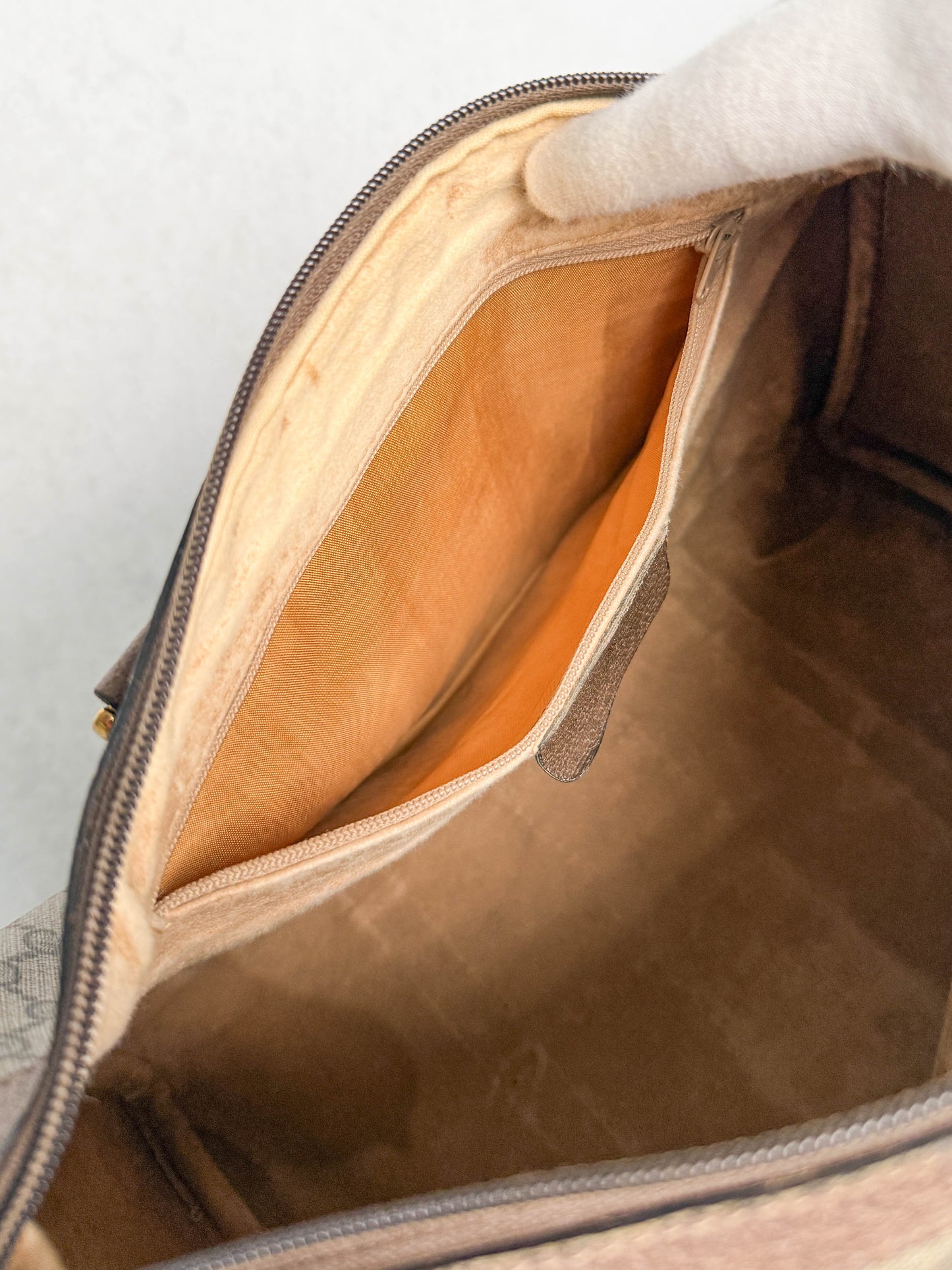 Gucci Vintage 70's Boston Handbag Canvas GG