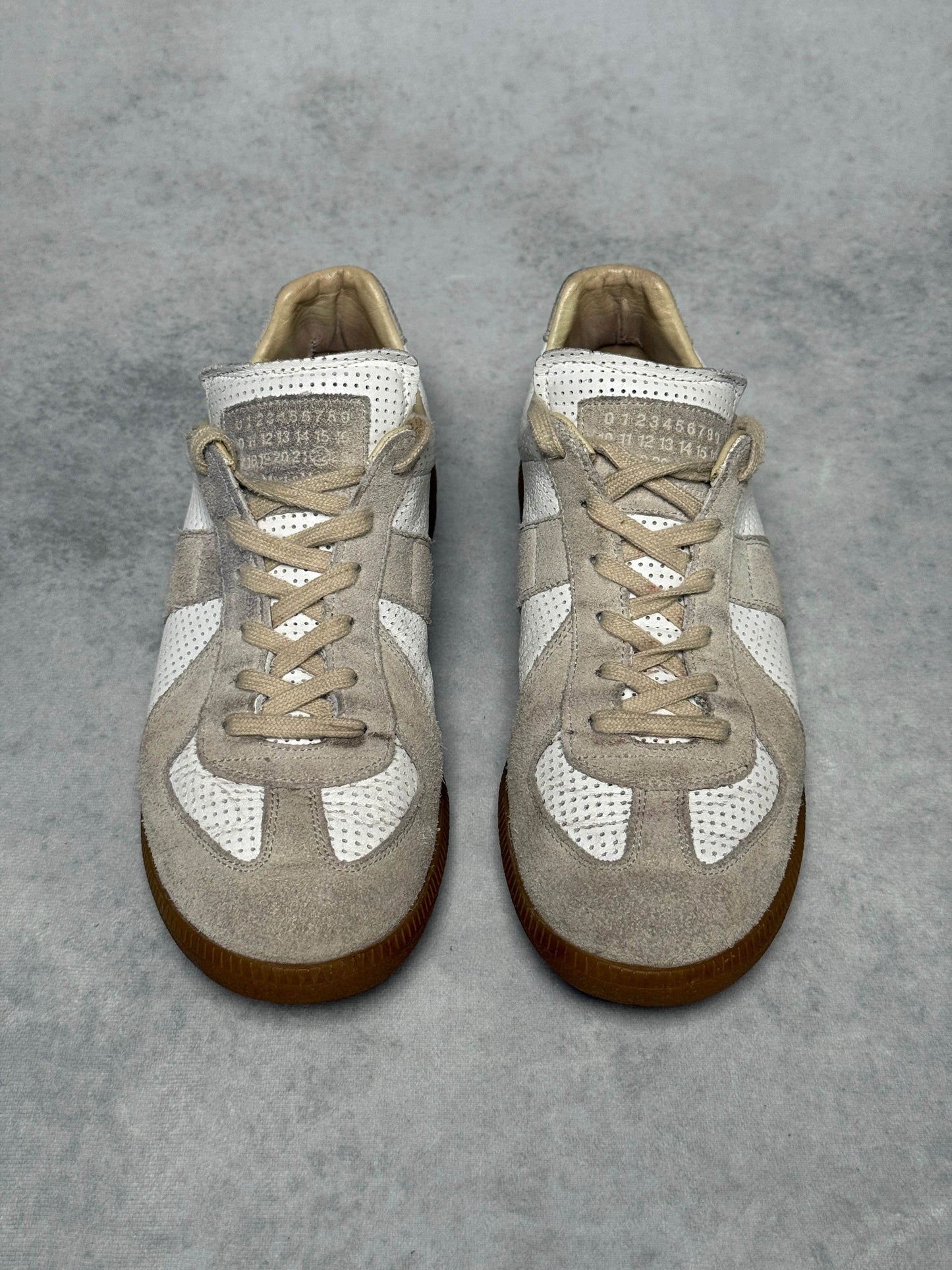 Maison Margiela Replica Low White/Grey Perforated Leather (42)