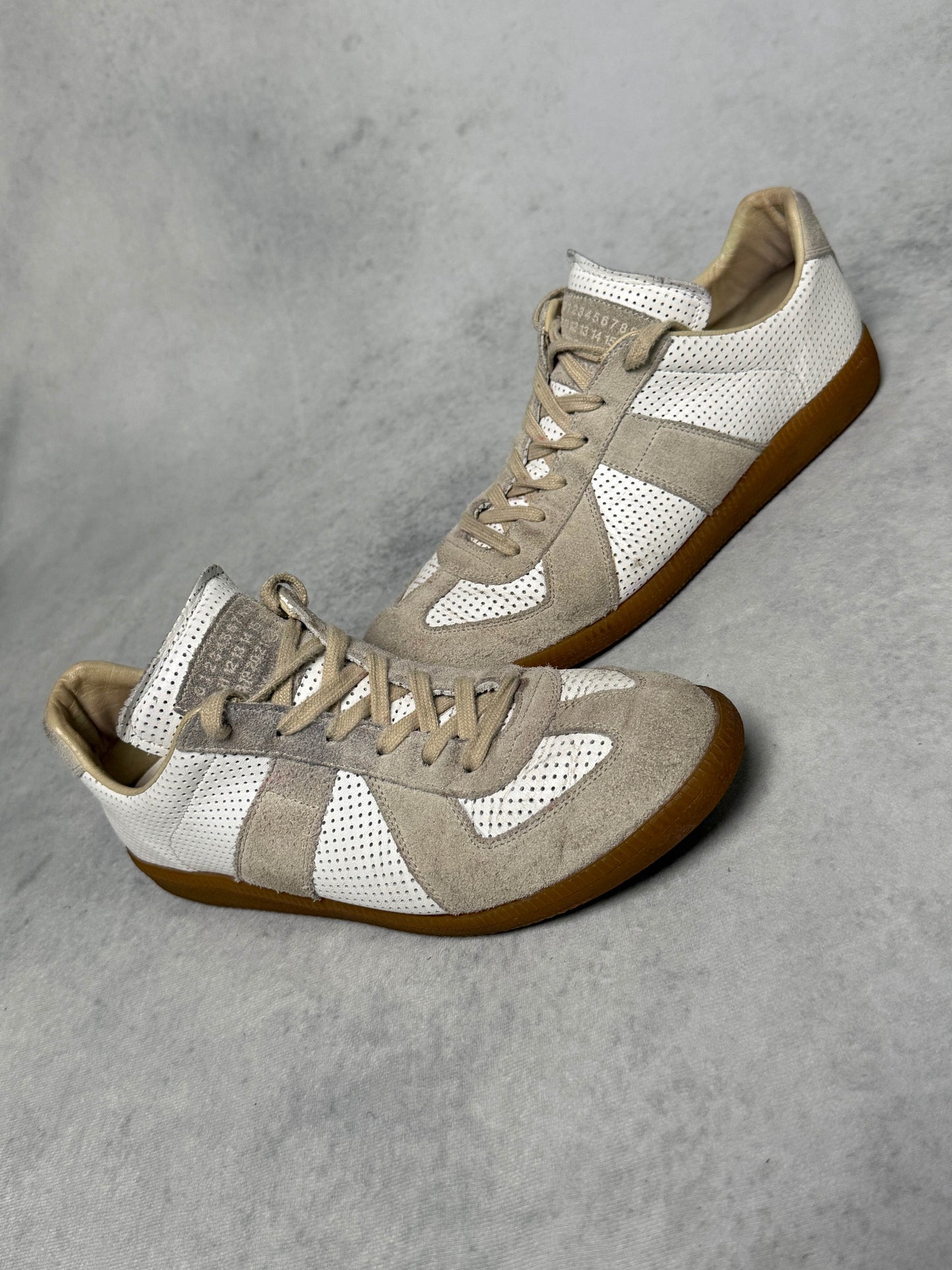 Maison Margiela Replica Low White/Grey Perforated Leather (42)
