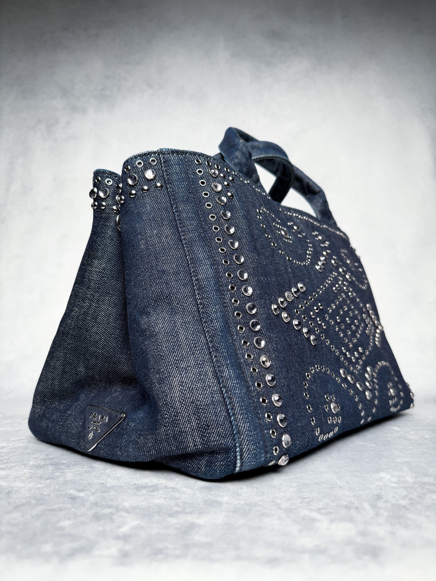Prada Canapa Denim Tote Bag