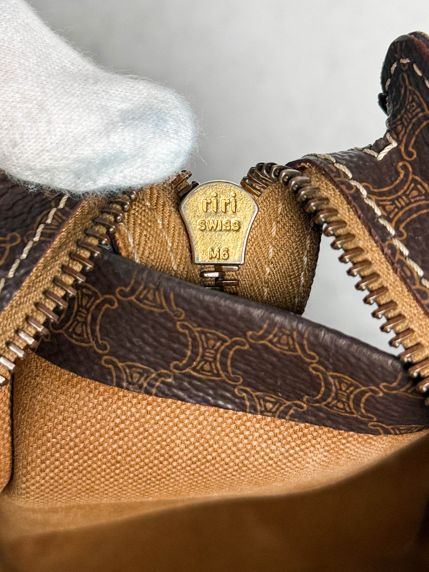 Celine Vintage Brown Macadam Tote Bag Canva/Leather