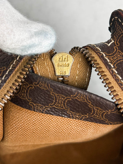 Celine Vintage Brown Macadam Tote Bag Canva/Leather